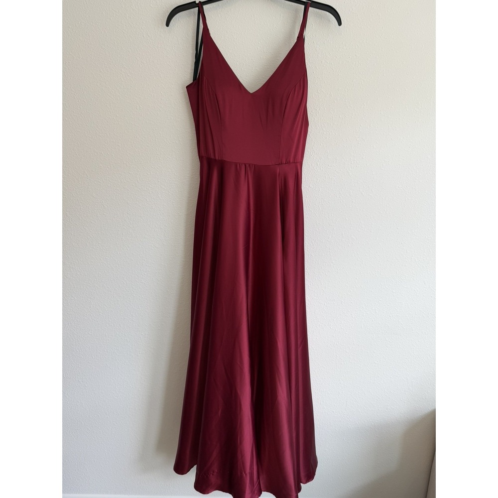 B. Darlin Women Juniors Satin Evening Gown Maroon Red Dress Size 7/8 Y50Q049
